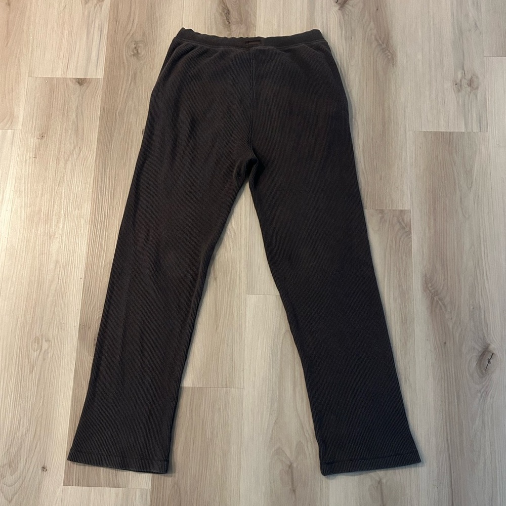 SKIMS Waffle Cropped Hoodie & Straight Leg Pant Set - Dark Chocolate - Picture 8 of 10